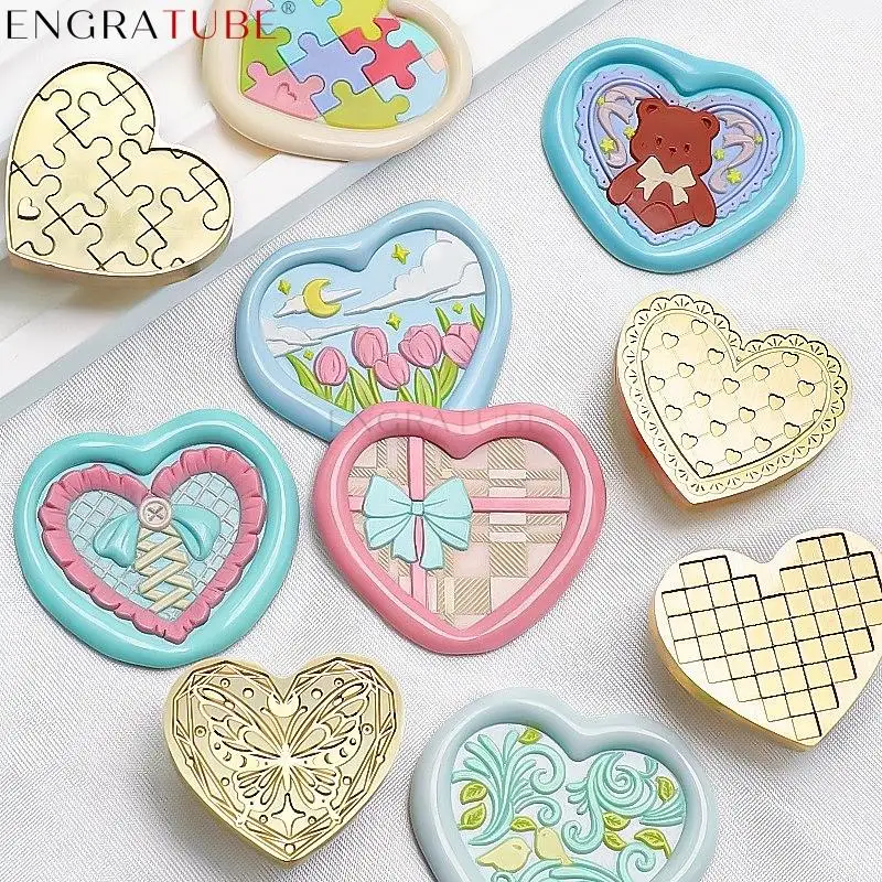 Amore A Forma Di Cuore Sigillo Di Cera Timbro Buco Della Serratura Caffè Tirando Orso Bambola Balena Candela Ghirlanda Per Regalo Decorazione Bigliett