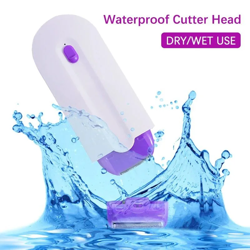 2 In 1 Electric Lady Hair Trimmer Usb Ricaricabile Sensor Light Hair Remover Indolore Mini Shaver Body Face Razor