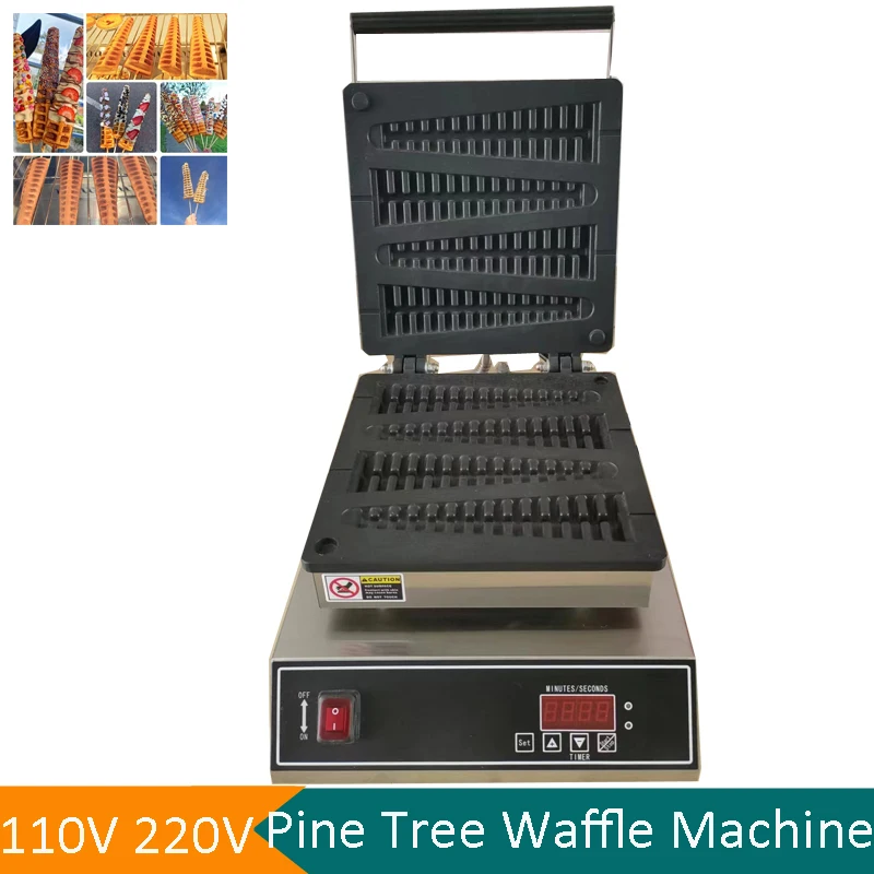 110V 220V Elettrico In Acciaio Inox 4 Pezzi Albero Di Natale Waffle Stick Maker Lolly Waffle Antiaderente Scones Macchina Snack Elettrodomestici