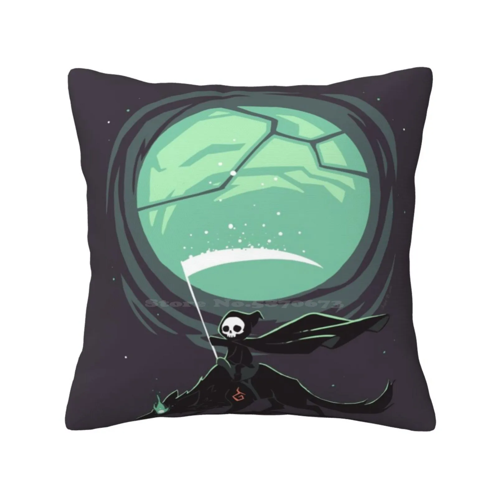 Little Reaper Fashion Sofa Throw Pillow Cover Federa Little Grim Reaper Scythe Wolf Monster Dark Rider Skull Moon Fantasy