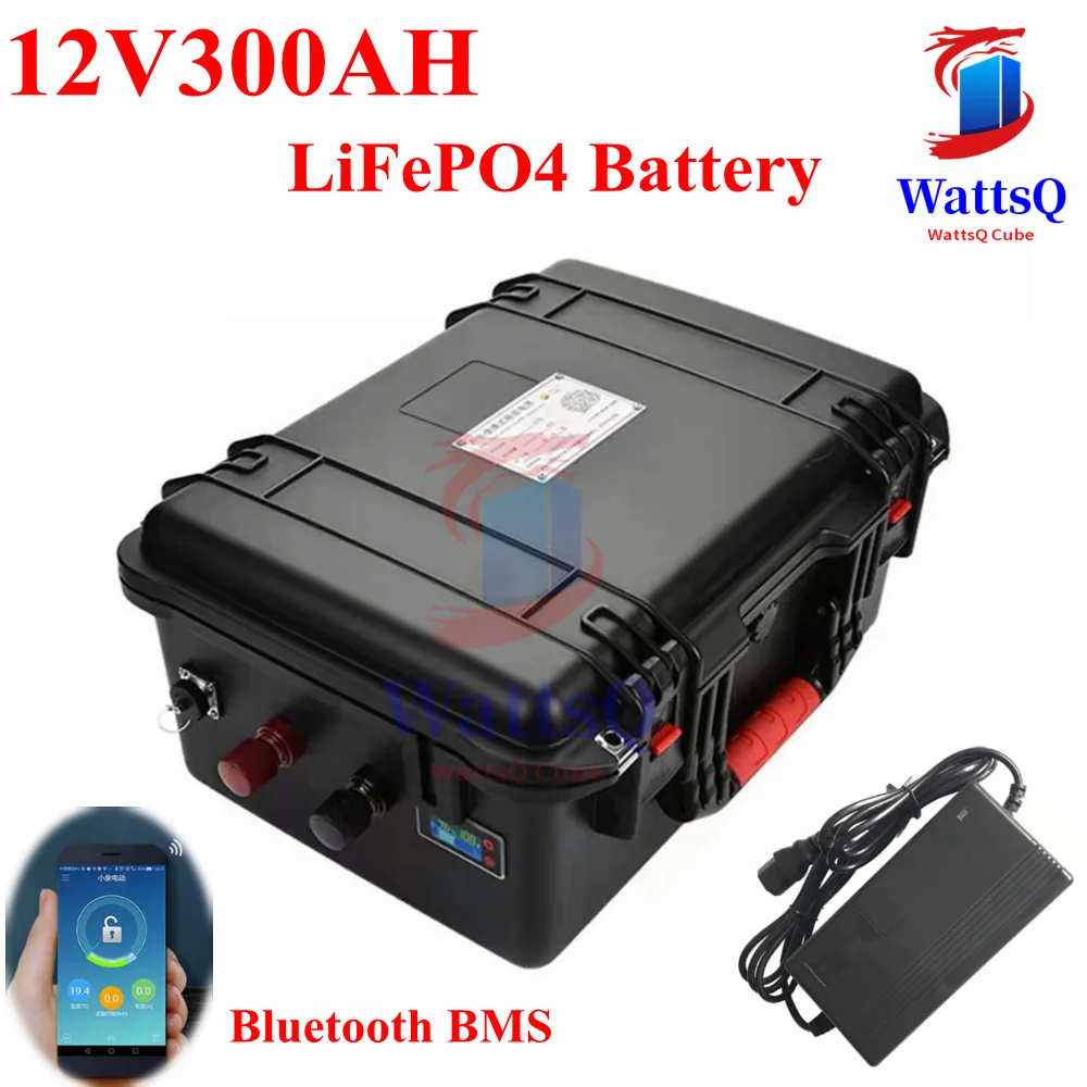 Batteria 12V 300Ah Lifepo4 Con Batteria Bluetooth Bms 12.8V 300Ah Lifepo4 Camper Per Inverter, Camper, Energia Solare