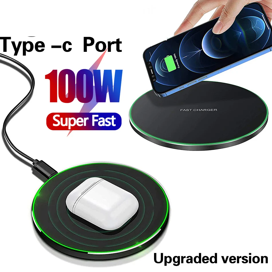 2023 Nuovo Caricabatterie Wireless 100W Per Iphone 15 14 13 X Xr Xs Max 8 Per Samsung S10 S20 Note10 20 Xiaomi Huawei Phone