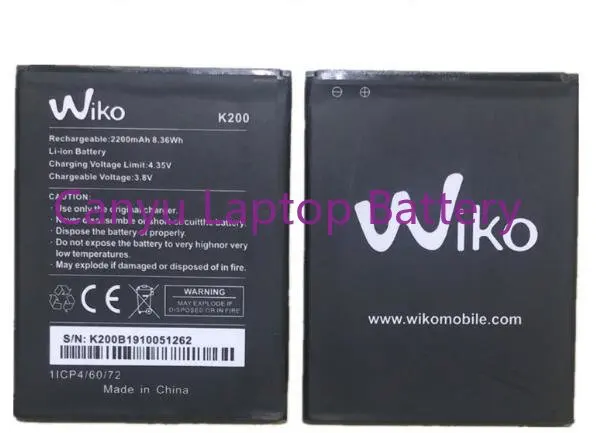 Batteria K200 Per Batteria Wiko K200 2200Mah Batteria Di Ricambio Per Telefono Cellulare Per Accumulatore Wiko K200 Akku
