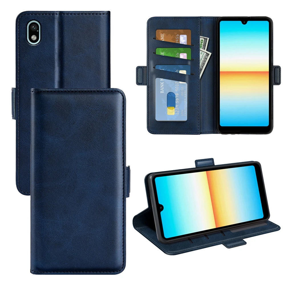 Leather Minimalist Plain Flip Case For Wiko T50 Phone Cases Card Holder Wallet Stand Anti-Fall Shockproof Cover