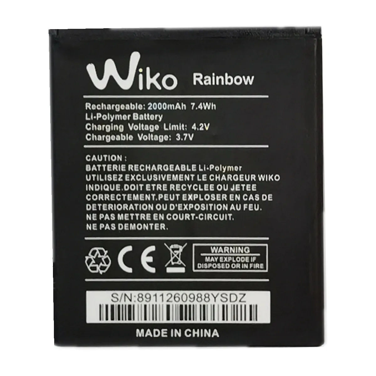 2022 Original 2000Mah Battery For Wiko Rainbow High Capacity Replacement Backup Battery Long Standby Time For Wiko Rainbow Phone