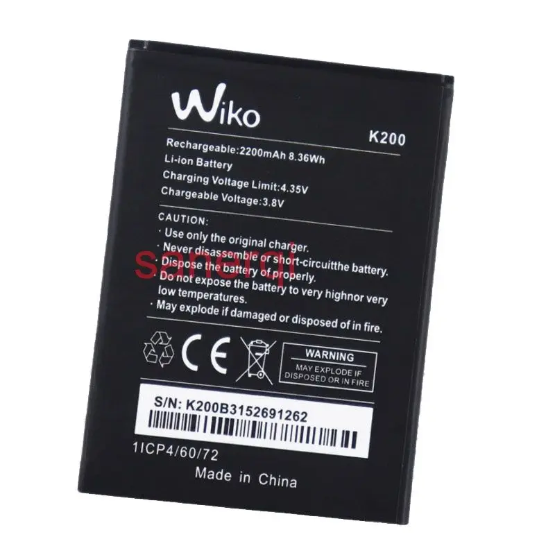 Batteria Sostitutiva Per Telefono Cellulare K200 Da 2200Mah Per Batterie Wiko K200