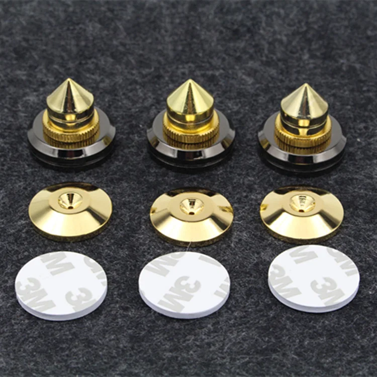 4 Sets Brass Speaker Shockproof Foots Spikes Stand Audio Speaker Accessories Diy Speaker Cd Dac Recorder Stand Feet Pads Floor