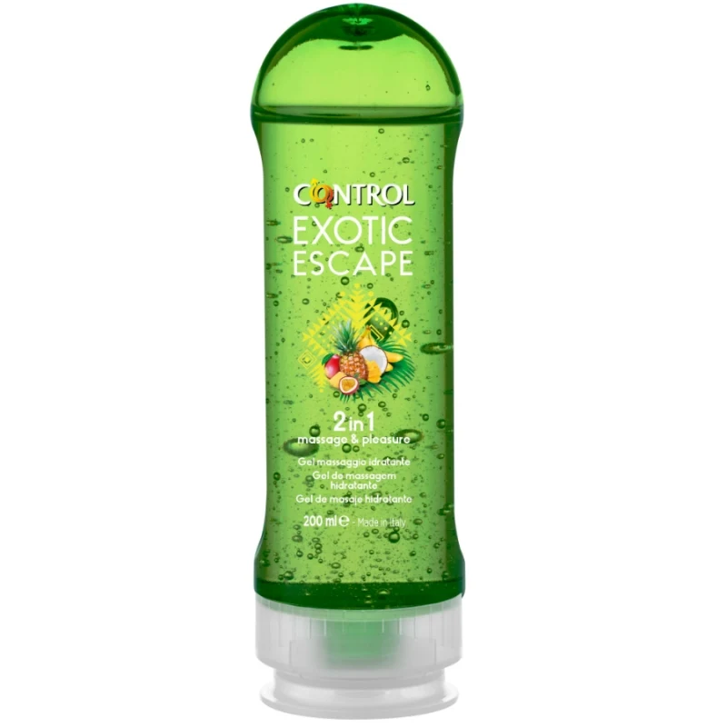 Gel Massaggio Controllo Exotic Escape 2In1 Massaggio & Piacere Base Acqua Aroma Frutti Esotici Adatto Per Massaggi Esterni Stimolazione Delle Zone Ero