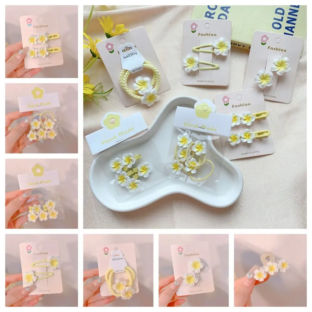 Accessori Per Capelli Plumeria Flower Hair Clip Corda Per Capelli Tradizionale Flower Barrette Yellow Mini Hair Claw Egg Flower Bb Clip