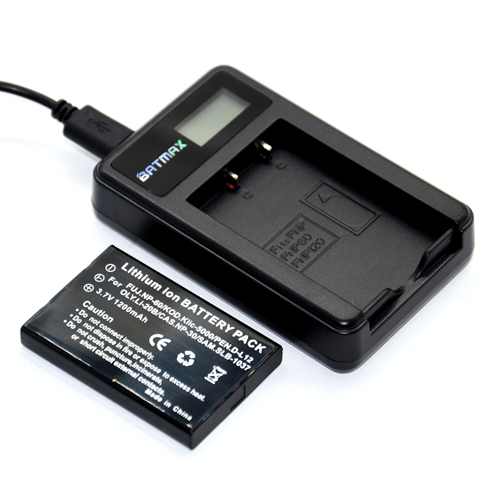 1200 Mah 3.7 V Fnp-60 Np60 Fotocamera Li-Ion Battery Pack & Usb Lcd Caricabatterie Per Fujifilm Fuji Finepix M603 F401 F410 F601 Zoom 50I