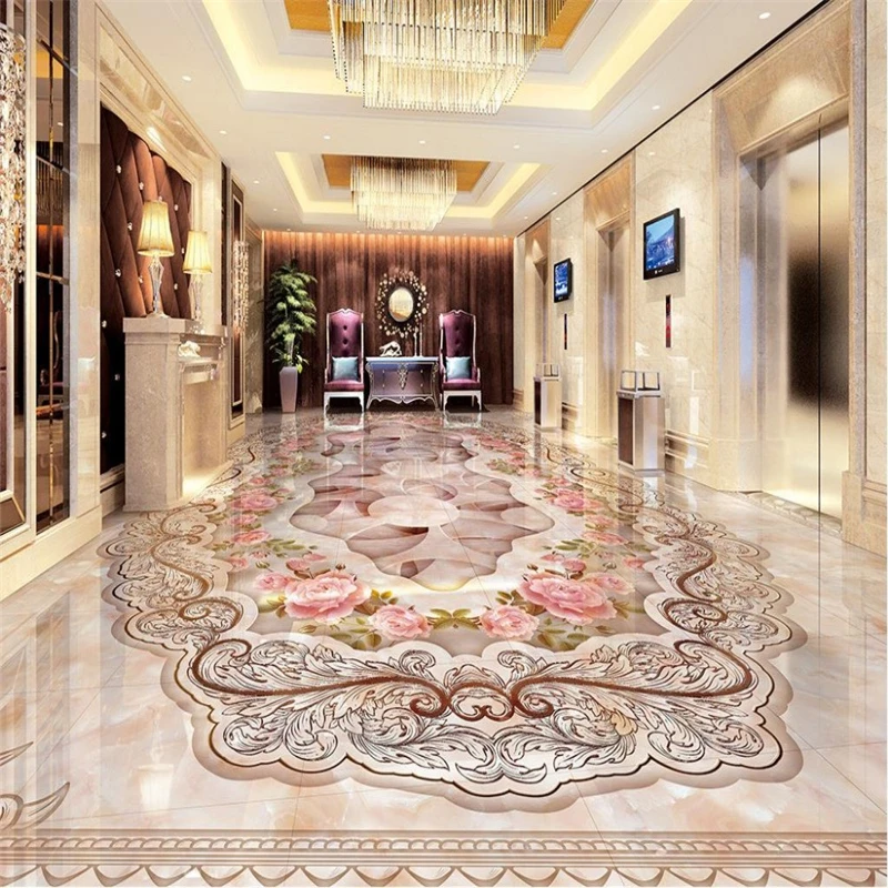 Beibehang Decorazione Della Casa Continental Grand In Marmo Pavimento In Parquet 3D Personalizzato Foto Di Auto-Adesivo 3D Pavimento In Pvc Pavimento 