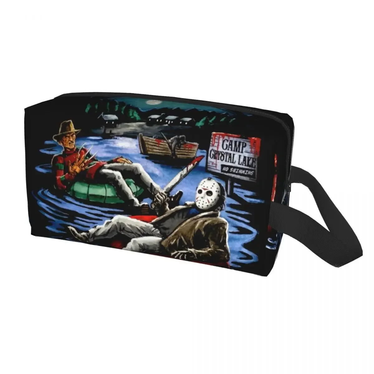 Travel Horror Movie Character Killer Toiletry Bag Halloween Film Cosmetic Makeup Organizer Per Le Donne Storage Dopp Kit Case