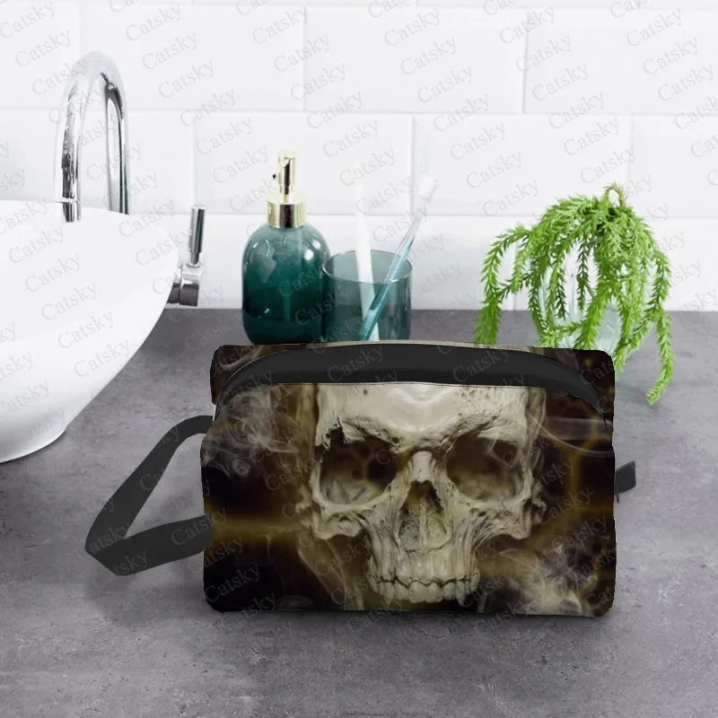 Skull Horror Skeleton Cosmetic Bag Ladies Fashion Scatola Cosmetica Di Grande Capacità Beauty Storage Wash Cosmetic Bag