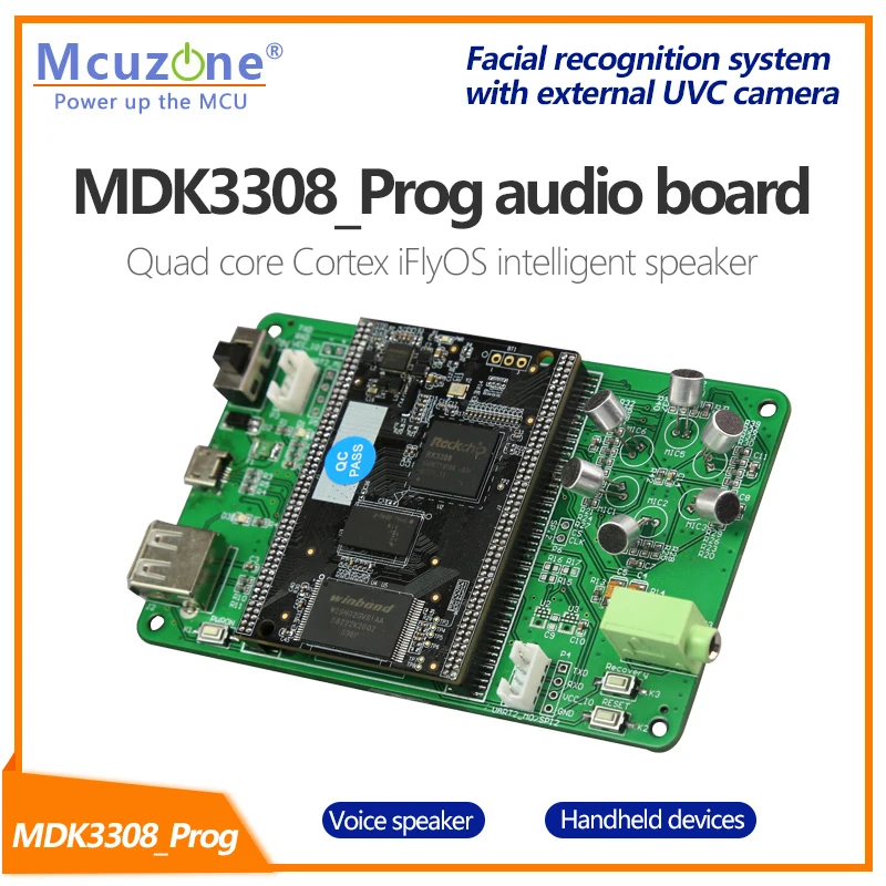 Rockchip Rk3308 Basato Mdk3308_Prog, Quad-Core Cortex-A35 Fino A 1.3Ghz, 256Mb Ddr3/3L 256Mb Nand, Ai Va Hmi Mt7601 Usb Wifi