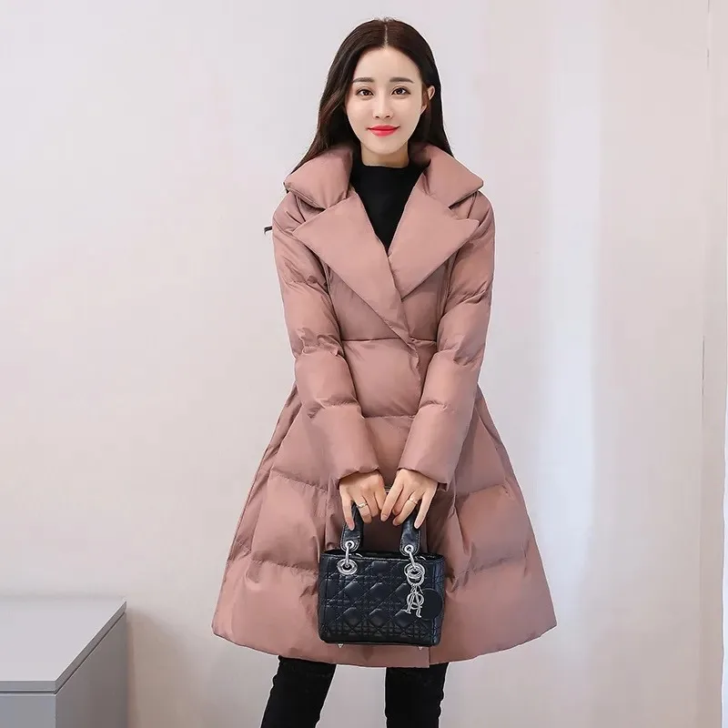 2023 New Long Parka Women Piumino Imbottito Piumino Invernale Moda Coreana Spessa Calda Parka Snow Wear Cappotto Outwear