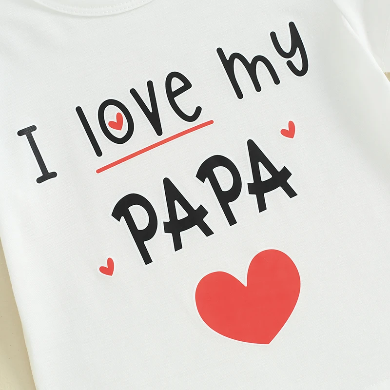 Bambini Happy Fathers Day Shirt I Love My Papa Tees Top I Miei Primi Regali Per La Festa Del Papà Manica Corta Vestiti Estivi Carini