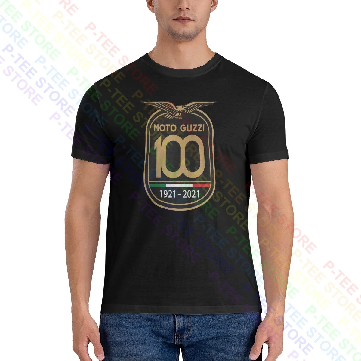 Anniversario 100Th Motos Guzzi 1921 2021 T-Shirt T-Shirt Best Unisex Hip Hop Confortevole Tee