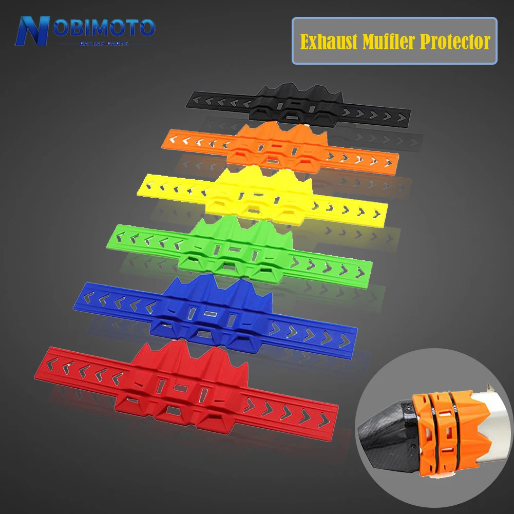 6 Colori Universale Silenziatore Moto Tondo Ovale Moto Marmitta Protezione Protettore 100-140Mm Per Ktm Exc Sxf Xc Fe 125-1050