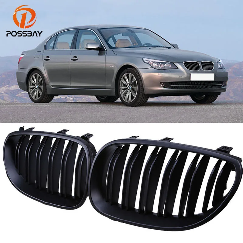 Posbay Car Styling Decoration Double Line Matte Black Front Center Griglie Per Rene Griglie Per Bmw Serie 5 E60/E61 M5 2004-2011