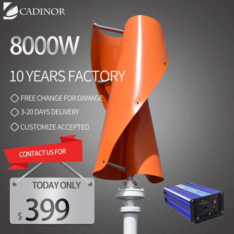 6000W 6Kw Generatore Di Turbine Eoliche 12V 48V 24V Energia Libera Dinamo Magnetico Verticale Forte Potenza 220V Inverter Uscita Dc Per La Casa