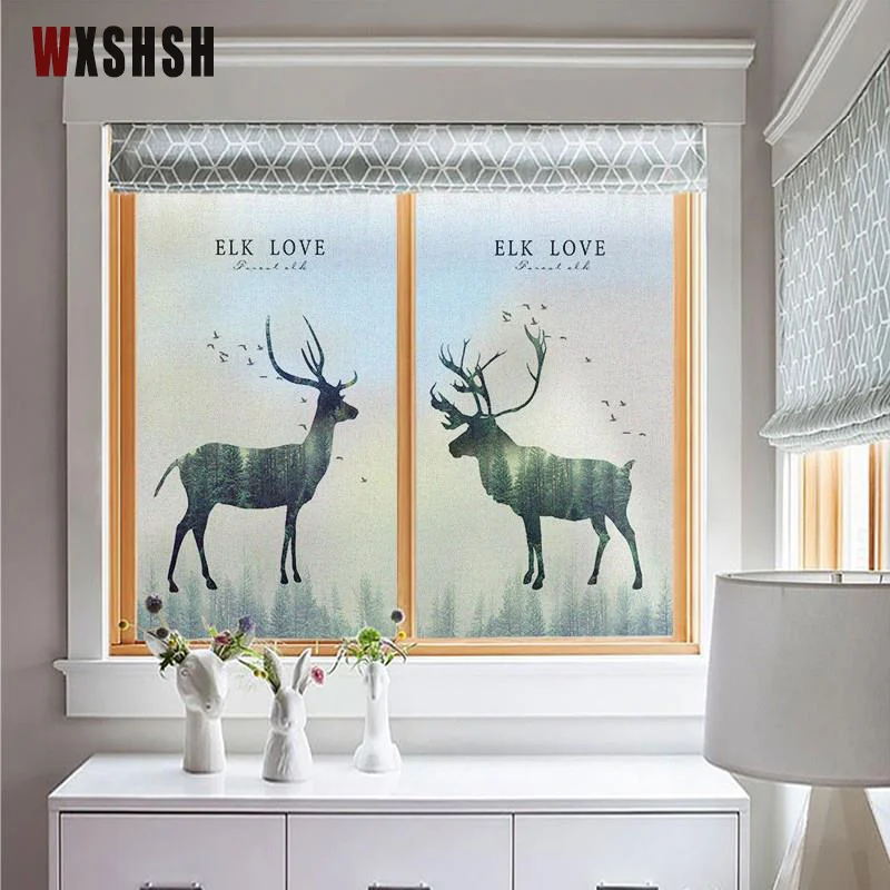 Deer Pattern Static Cling Window Film Vinyl Per Cricut Privacy Protection Decorazione Della Casa Adesivo In Vetro Colorato Per L'Home Office