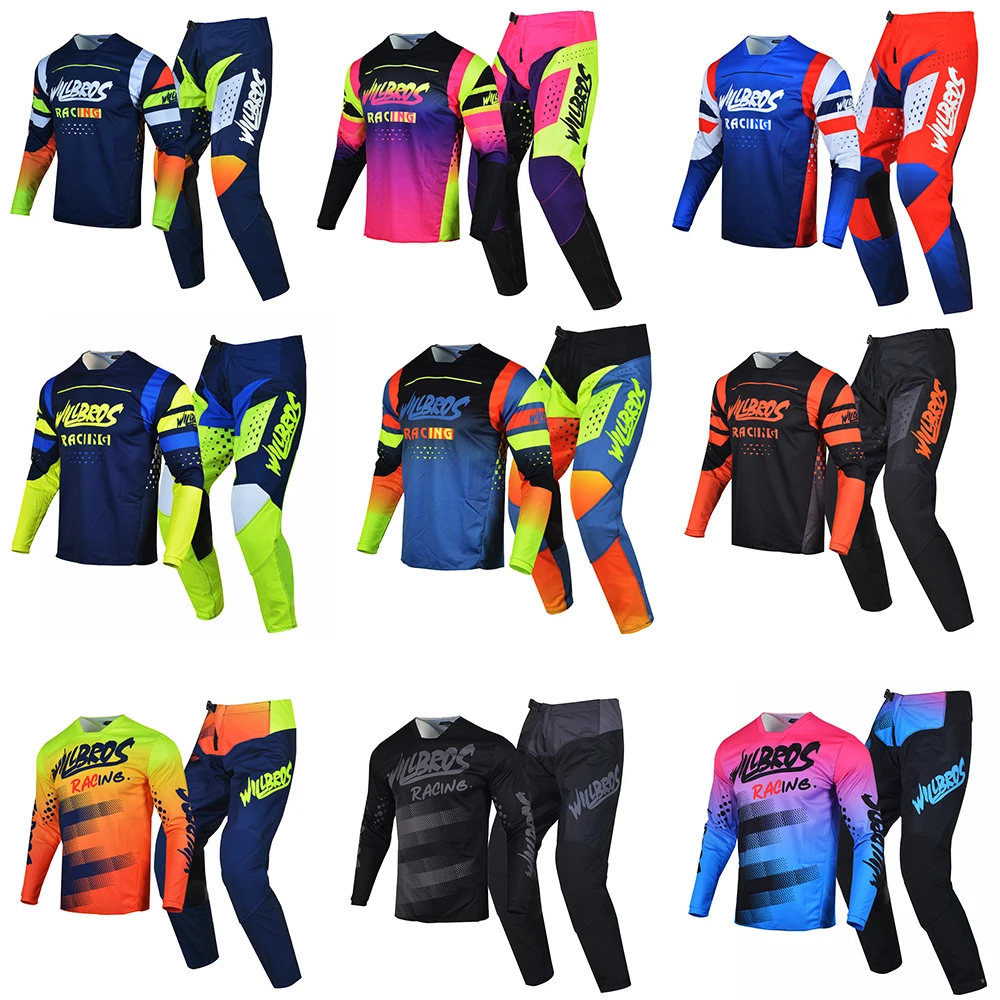 Willbros Mx Motocross Jersey E Pantaloni Set Offroad Dirt Bike Mountain Enduro Mtb Bmx Sx Racing Gear Combo