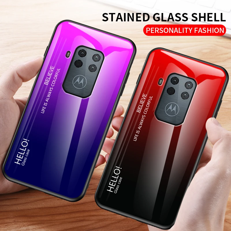 Custodia In Vetro Temperato Sfumato Per Motorola G7 Play Plus Cover Per Telefono Per Moto G7 Power One Zoom Coque Fundas