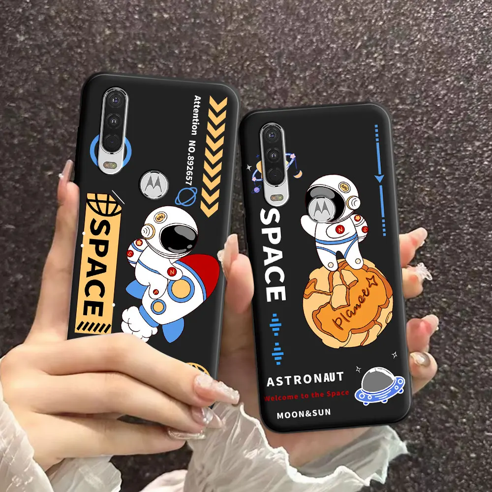 Per Moto One Action One Pro Custodia Per Moto P40 Power Soft Silicone Tpu Custodia Per Telefono Astronauta Per Motorola Moto One Zoom Cover Posteriore