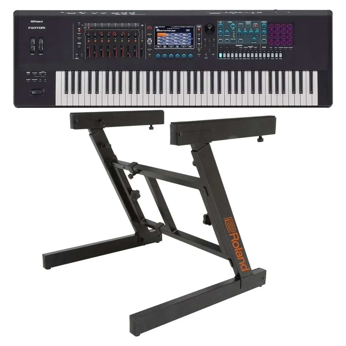 Sconto Estivo Del 50% Vendite Calde Per Roland Fantom 7 76 Workstation Sintetizzatore Chiave Con Supporto Z-Frame