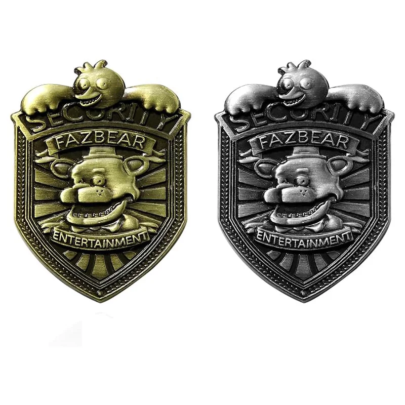 Distintivi Della Guardia Di Sicurezza Per Fnaf Freddy Fazbear Night Guard Pins Badge Spille Accessori Cartoon Clothes Bag Badge