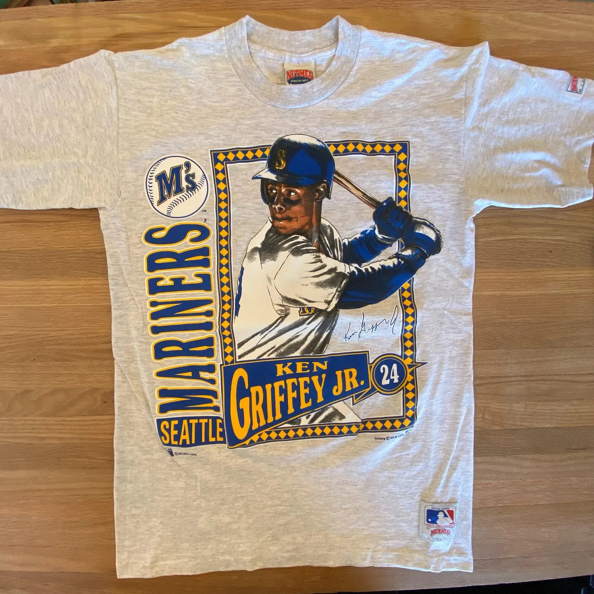 1995 Ken Griffey Jr Mariners T Shirt Sz M A1657 Maniche Lunghe O Corte