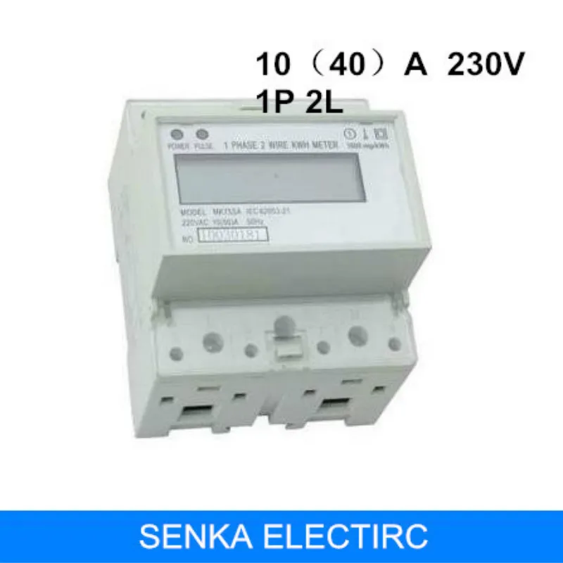 220V/230V 50Hz 10(40)A Monofase Din Rail Kwh Meter Digital Energy Din-Rail Monitor Din-Rail Watt-Ora