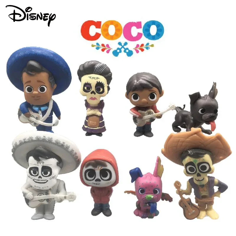 8 Pz/Set Disney Animated Films Coco Anime Action Figure Model Toy Cartoon Desktop Decor Decoration Collection Toy For Children