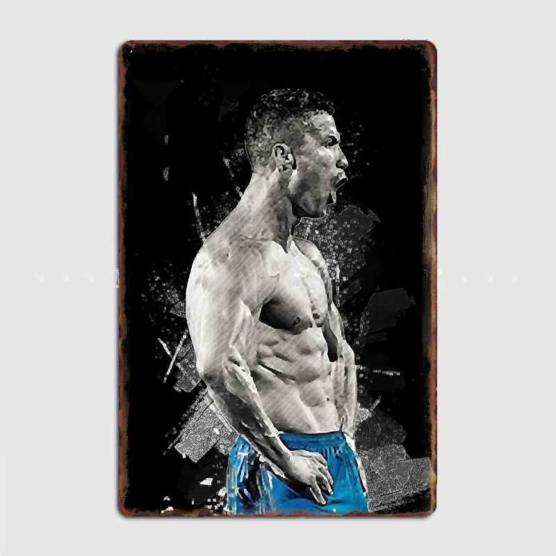 Art Cr7 Wallpaper Football Poster Metal Sign Poster Garage Soggiorno Cinema Living Custom Tin Vintage Home Decor