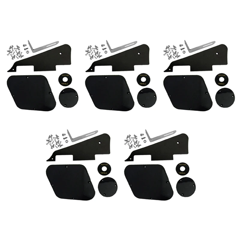 5Set Black Pickguard Cavity Switch Covers Pickup Selettore Piastra Staffa Viti Fit Les Paul Guitar Style Kit