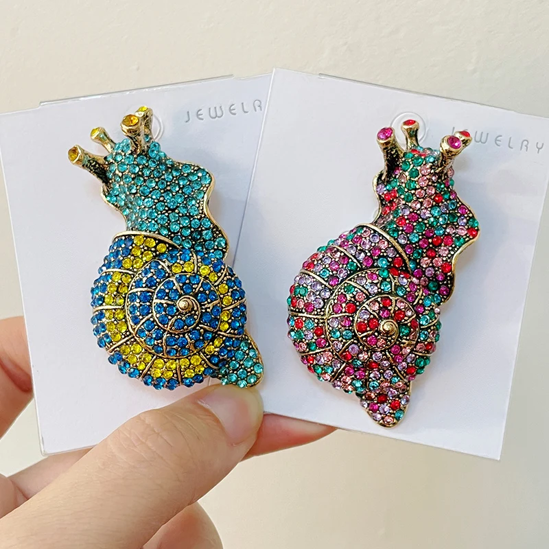 2023 New Strange Snail Spilla Gioielli Di Lusso Da Donna In Cristallo Intarsiato In Metallo