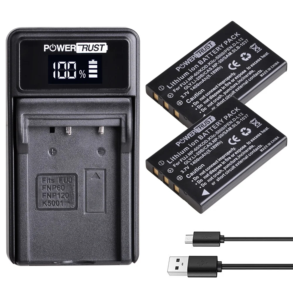 Sostituzione Della Batteria Della Fotocamera Per Samsung Slb-1137 U-Ca3, Fujifilm Np-60 Finepix F401 M603, Kodak Klic-5000 Dx6490, Olympus Li-20B