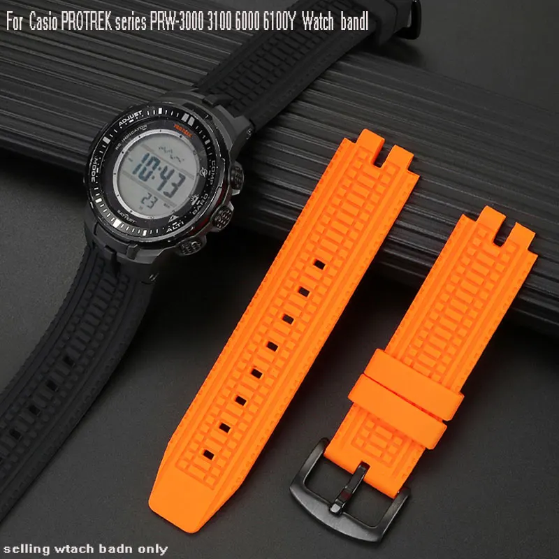 Per Casio Alpinismo Protrek Prw-3000 Prw-3100 Prw-6000 Prw-6100Y Prg-300 330 Cinturino In Silicone Cinturino Da Uomo