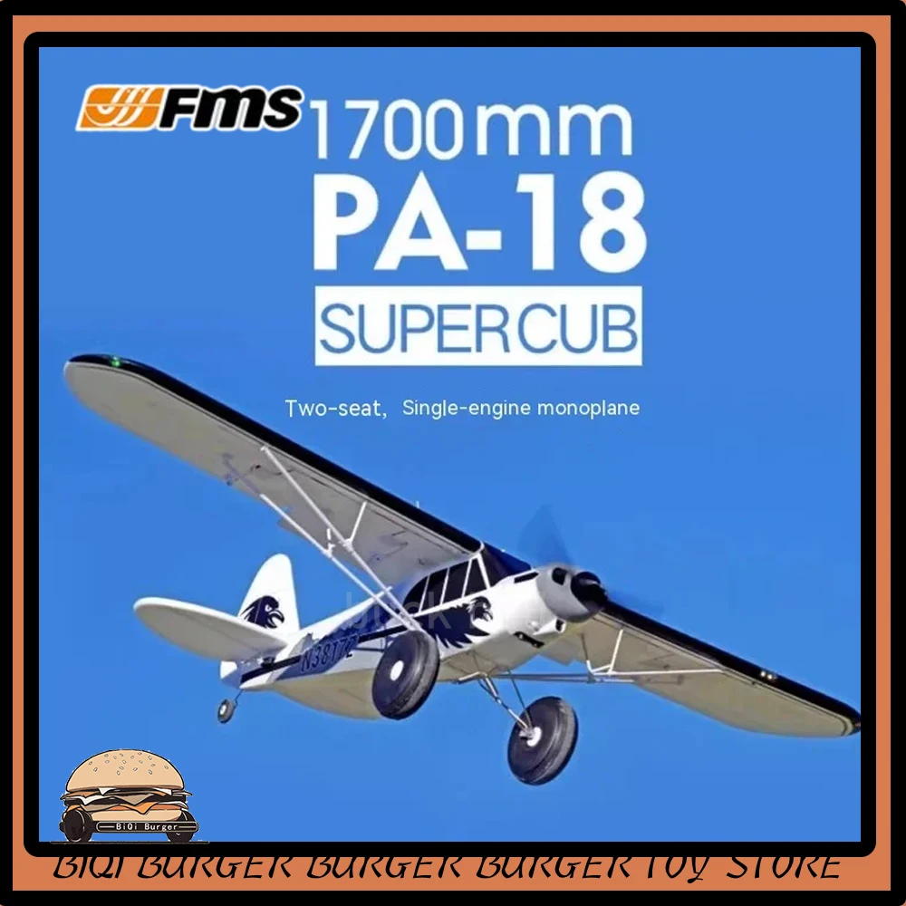 1700Mm Fms Pa-18 Rc Modello Di Aeroplano Pnp J3 Piper Super Cub 4S 6Ch Con Gyro Auto Balance Trainer Regali Per Aerei Per Principianti