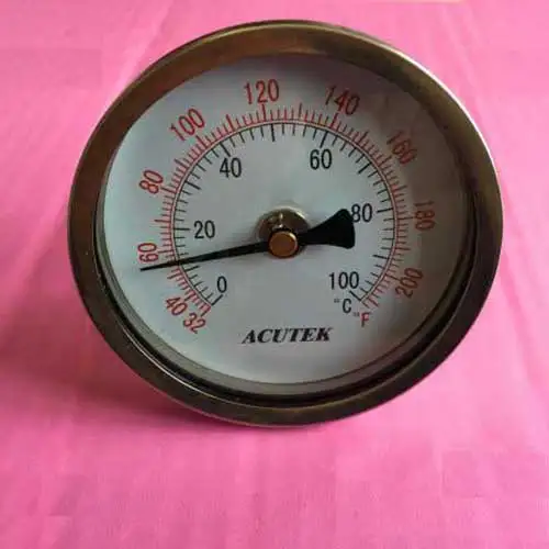 Termometro Bimetallico Dell'Acciaio Inossidabile 0-50 ~ 500 Gradi L = 100, 1/2Bsp Wss-401W