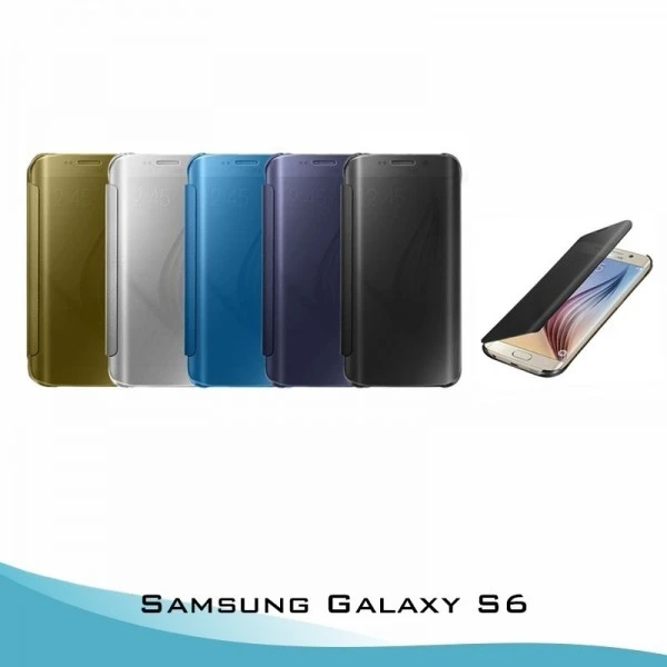 Custodia Flip Cover Per Samsung Galaxy S6 Clear View-6 Colori