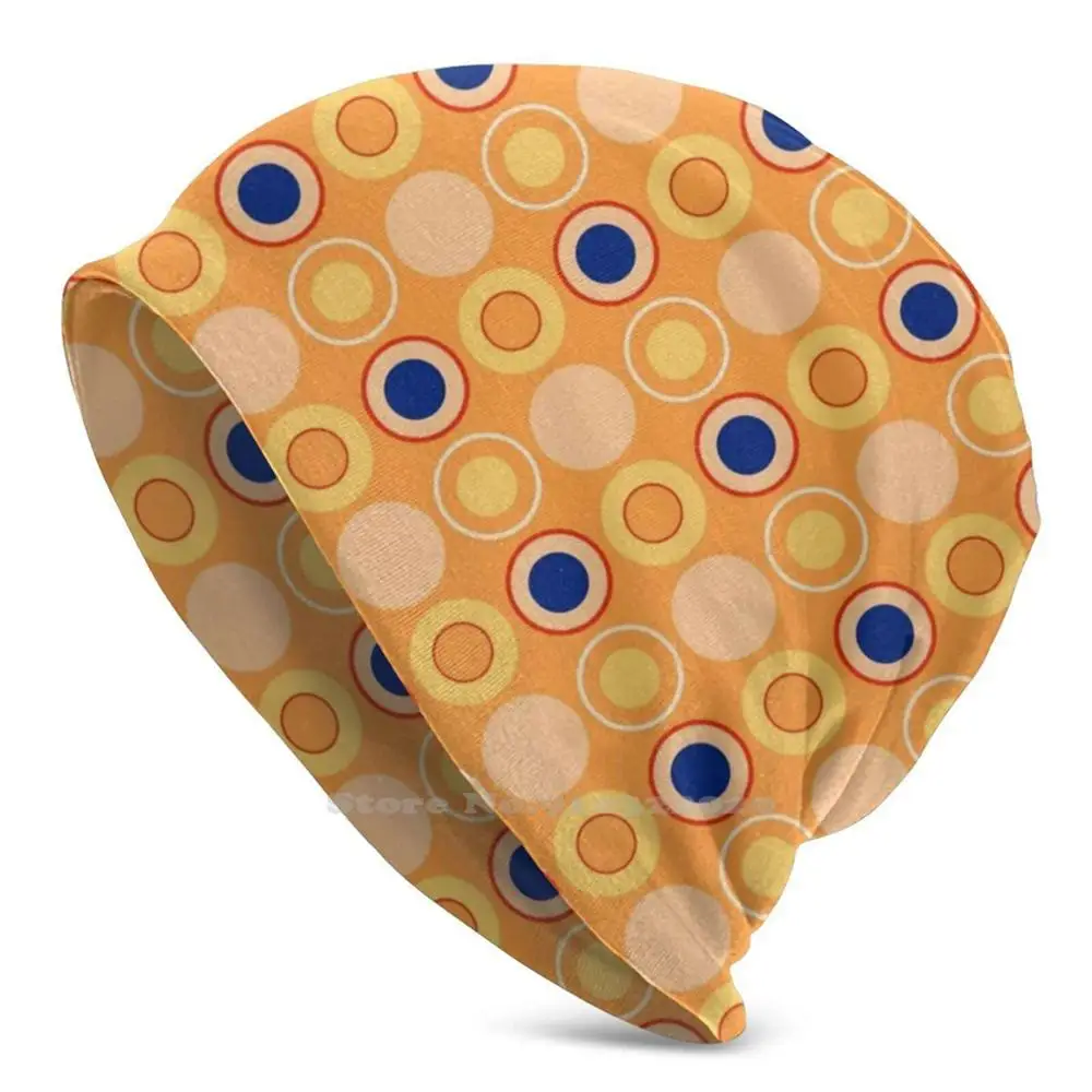 Fun Bubbles Orange 3D Print Cap Fashion Outdoor Beanie Skullies Cimi Cercles Kreise Lugares Taches Flecken Lunares Pois