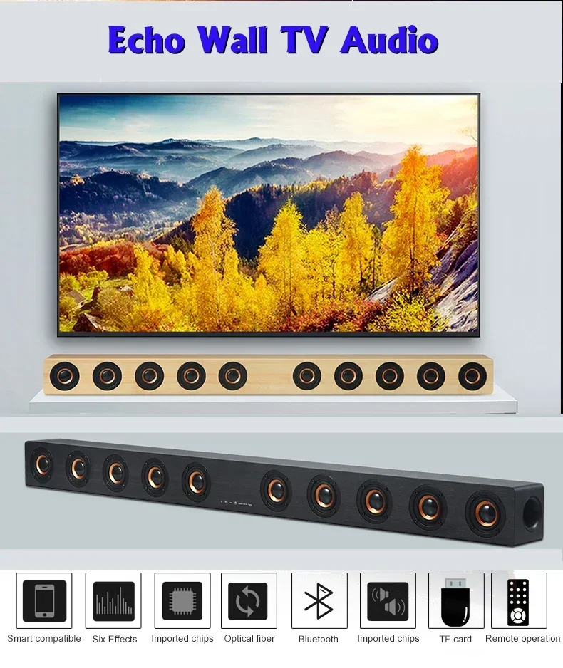 40W Home Theater Altoparlante Bluetooth Echo Wall Sound Blaster Built-In Dsp Chip Tv Computer Soundbar Subwoofer Stereo Music Center