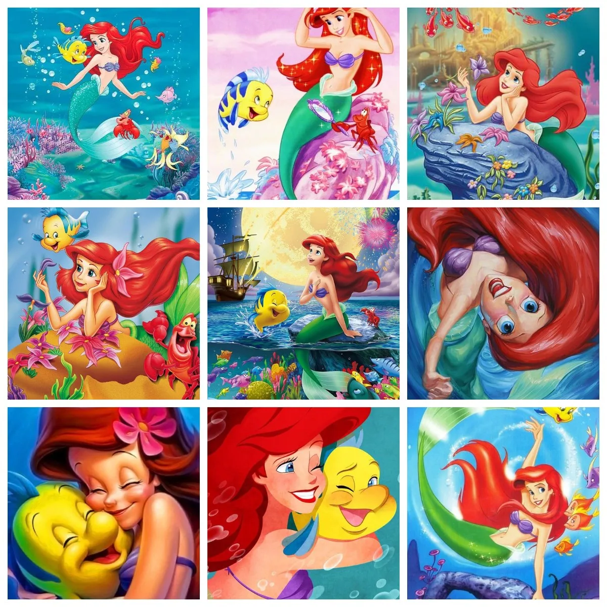 Disney Little Mermaid Oil Painting By Numbers Princess And Prince Paint By Number Adatto Per Adulti Decorazioni Per La Casa Dipinte A Mano