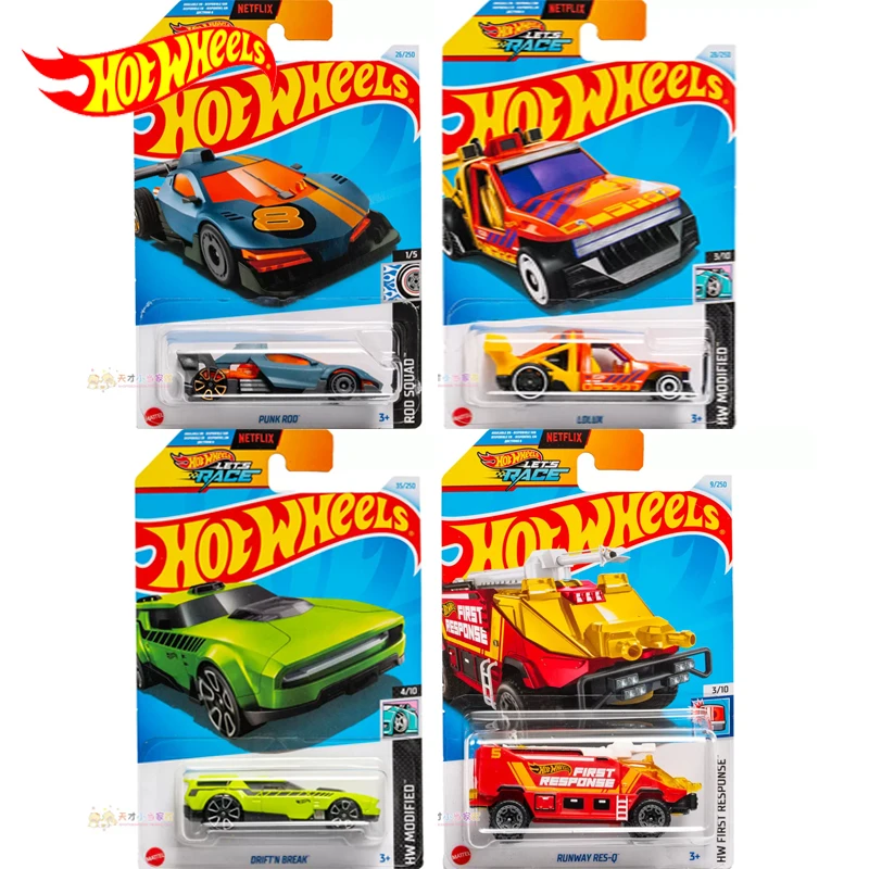 2024F Original Hot Wheels Car 1/64 Diecast Toys For Boys Punk Rod Lolux Drift N Break Runway Res-Q Model Vehicle Juguetes Gift
