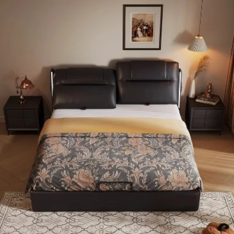 Elegante Letto Matrimoniale Di Lusso In Pelle Casa Moderna Multifunzionale Letti A Soppalco King Size Letto Matrimoniale Mobili Casa