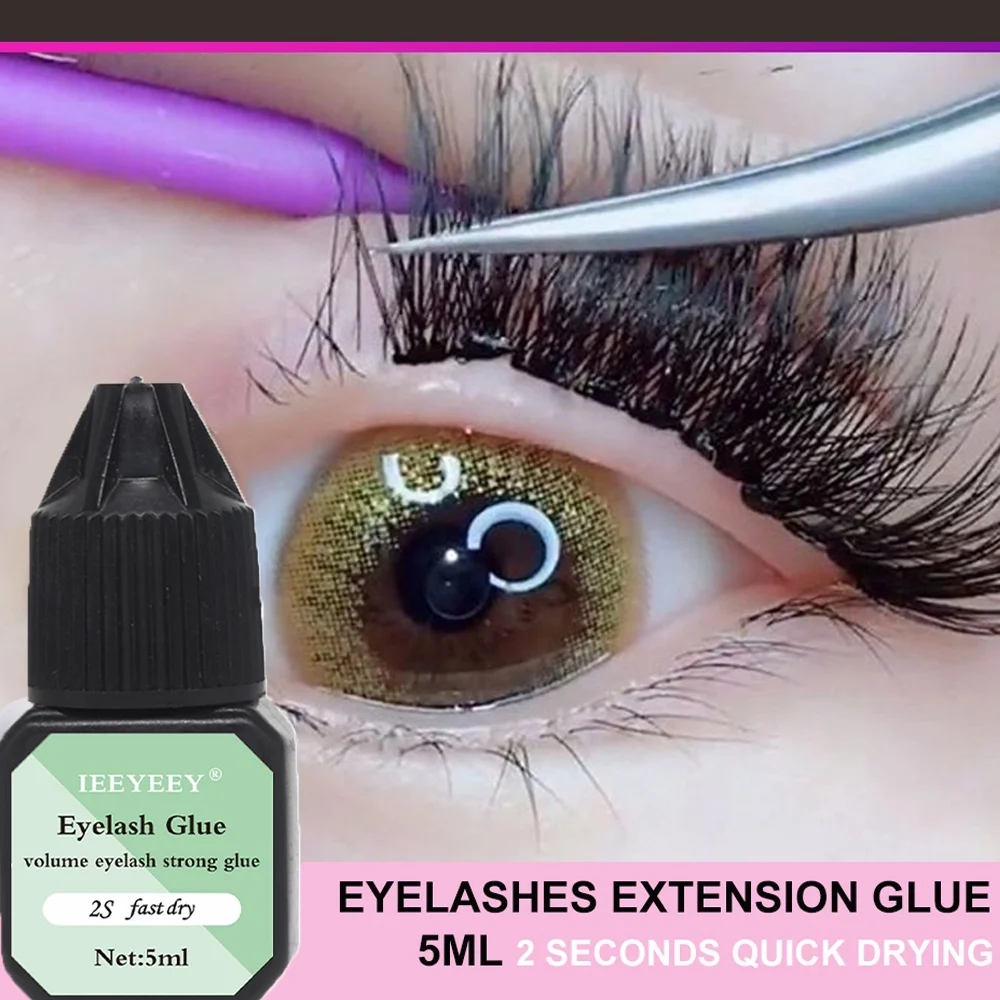 Colla Per Extension Ciglia Naturali Da 5Ml Colla Per Extension Ciglia Finte Asciugatura Rapida Ciglia Nere Impermeabili A Lunga Durata Strumenti Per I