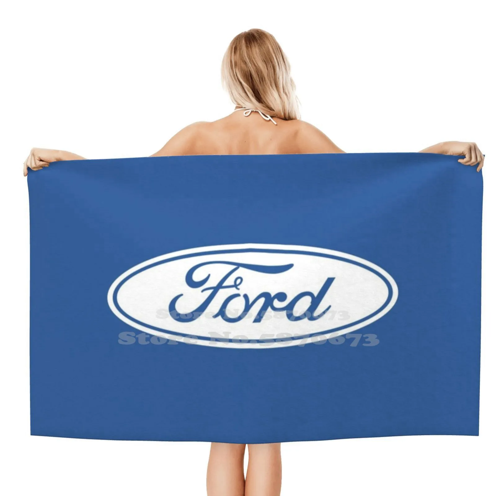 Ford Motors White Logo Fan Art Asciugamano Doccia Morbido Personalizzato Logo Simbolo F150 Muscle Car Cars Fiesta Fast Escape F250 Proprietari