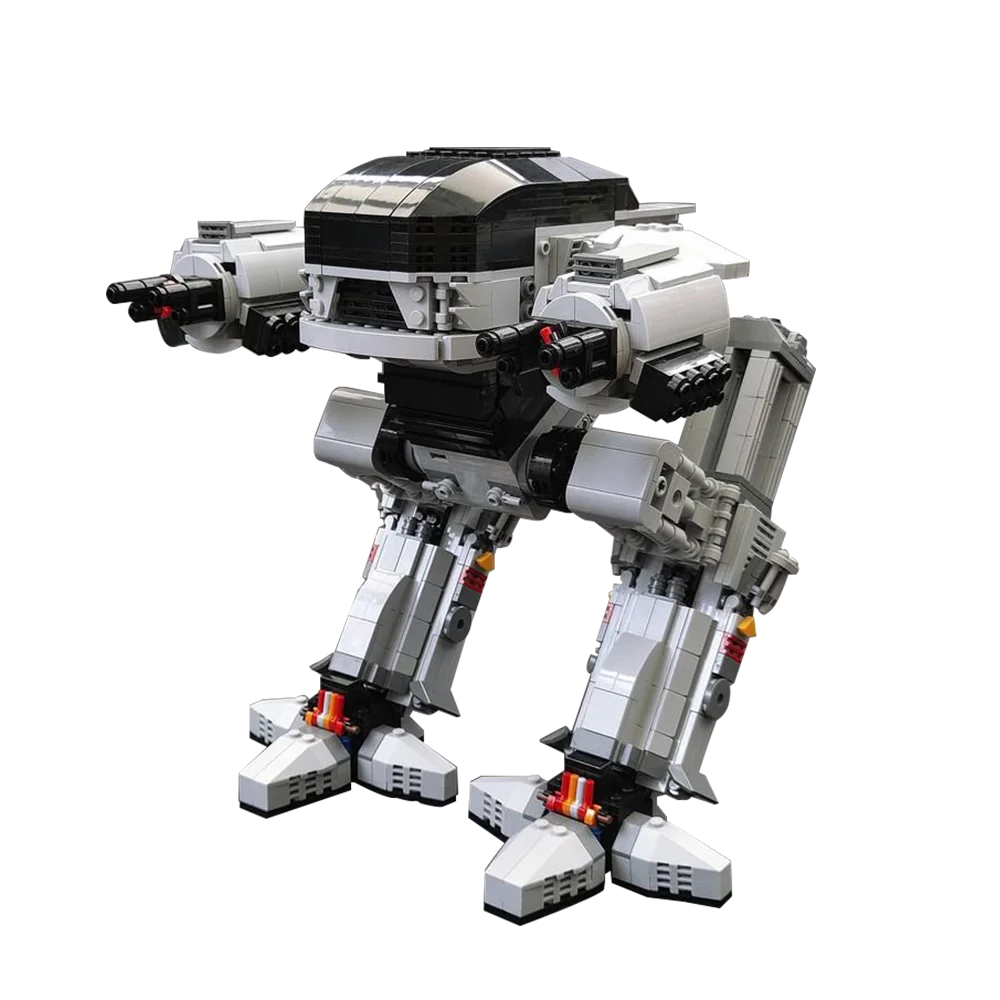 Moc Ucs Scale Ed-209 Building Blocks 1473Pcs Movies Robocop Villainous Tank Type Bipedal Robot Model Toys Gift Child