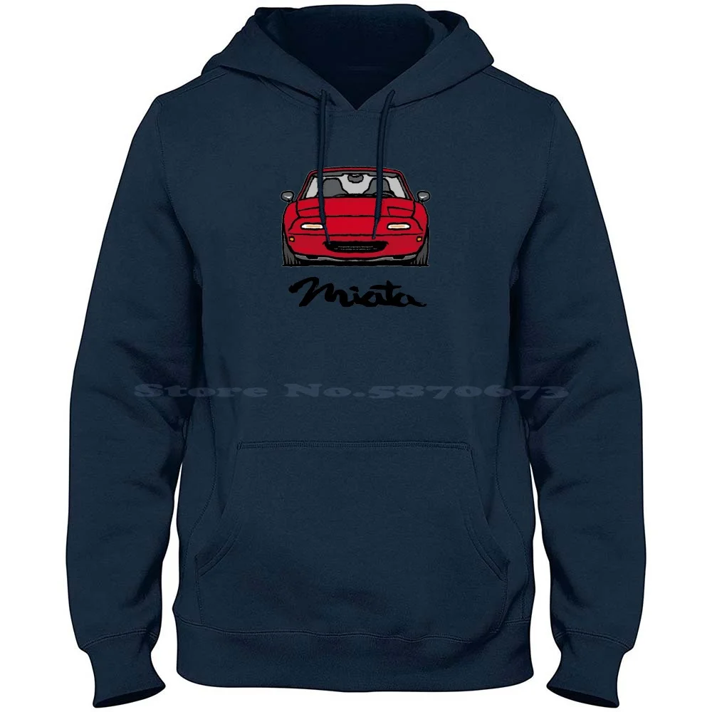 Mx5 Miata Na Felpa Con Cappuccio Rossa 100% Cotone Mx5 Miata Jdm Roadster